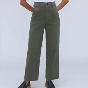NWT Everlane The Twill Wide Leg Pant, Kambaba, Size 00